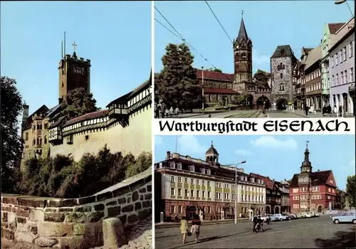 Ak Lutherstadt Eisenach in Thüringen, Wartburg, Nikolaikirche, Nikolaitor, Museum, Rathaus