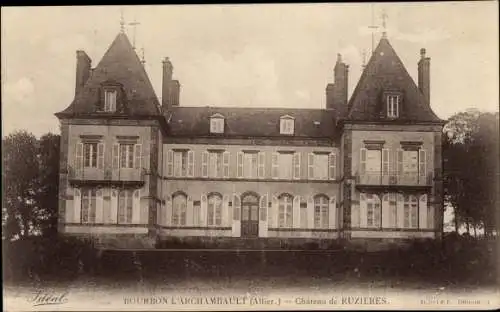 Ak Bourbon l'Archambault Allier, Château de Ruzieres