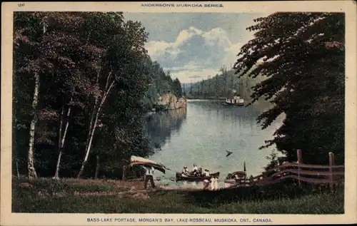Ak Muskoka Lakes Ontario Kanada, Bass-Lake Portage, Morgan's Bay, Lake-Rosseau
