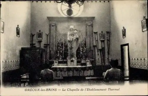 Ak Gréoux les Bains Alpes de Haute Provence, Die Kapelle der Thermalanlage