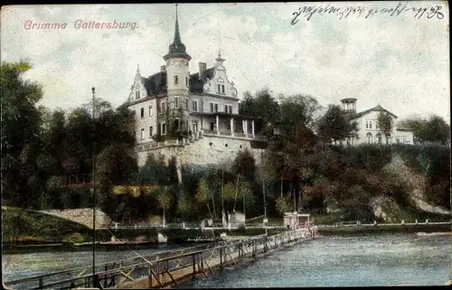 Ak Grimma in Sachsen, Gattersburg, Brücke