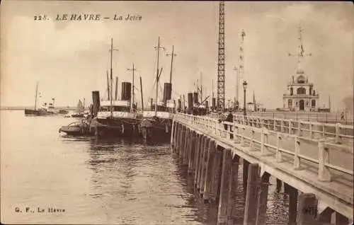 Ak Le Havre Seine Maritime, La Jetée
