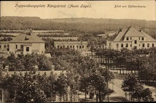Ak Königsbrück in der Oberlausitz, Truppenübungsplatz, Neues Lager vom Offizierkasino gesehen