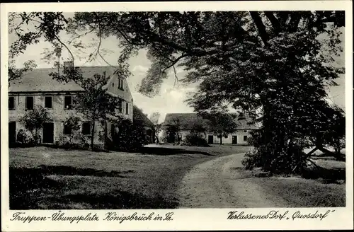 Ak Quosdorf Königsbrück in der Oberlausitz, Truppenübungsplatz, verlassenes Dorf