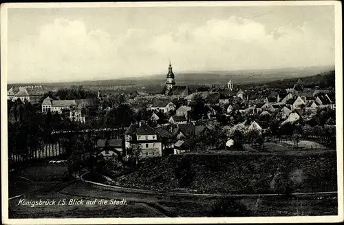 Ak Königsbrück in der Oberlausitz, Panorama, Kirche