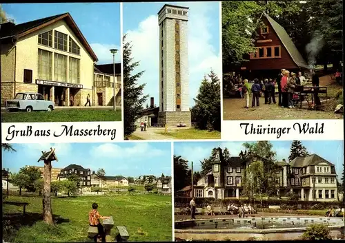 Ak Masserberg in Thüringen, FDGB-Erholungsheim Otto Grotewohl, Rennsteigwarte, Werraquellenbaude