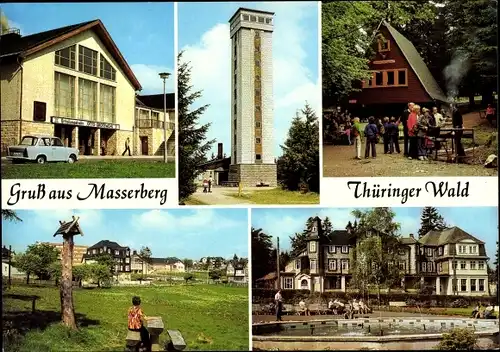 Ak Masserberg in Thüringen, FDGB-Erholungsheim Otto Grotewohl, Rennsteigwarte, Werraquellenbaude