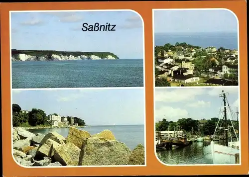 Ak Sassnitz auf Rügen, Wissower Klinken, Stubbenkammer, Ortsansicht, Alt-Sassnitz, Hafen