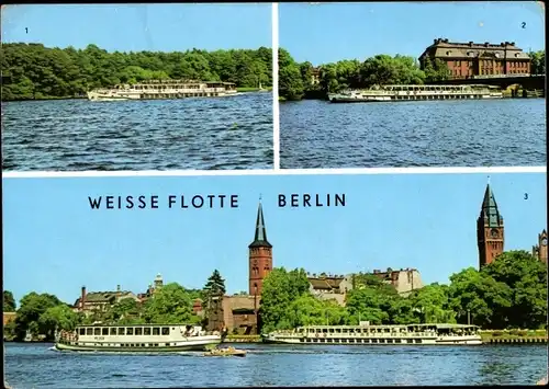 Ak Berlin Köpenick, Weiße Flotte, Luxusschiffe auf dem langen See, Köpenicker Schloss, Altstadt