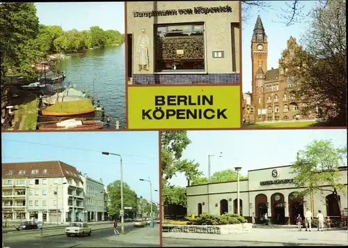 Ak Berlin Köpenick, Müggelspree, Gaststätte Hauptmann von Köpenick, Rathaus, Bahnhof