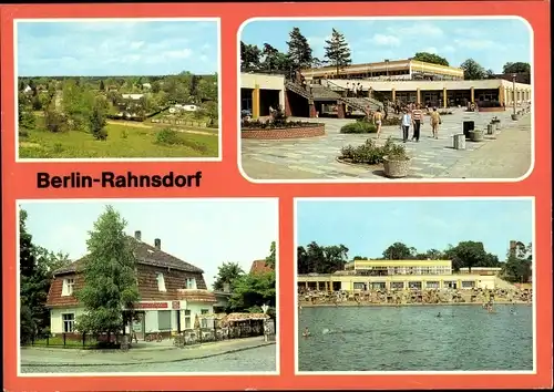 Ak Berlin Köpenick Rahnsdorf, Strandbad, Müggelcafé, Teilansicht