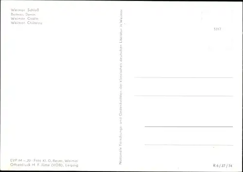 Ak Weimar in Thüringen, Schloss, Turm