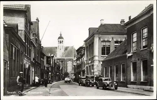 Ak Sneek Friesland Niederlande, Oude Koemarkt, Autos