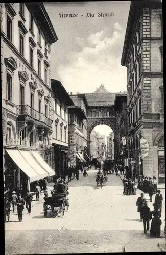 Ak Firenze Florenz Toscana, Via Strozzi