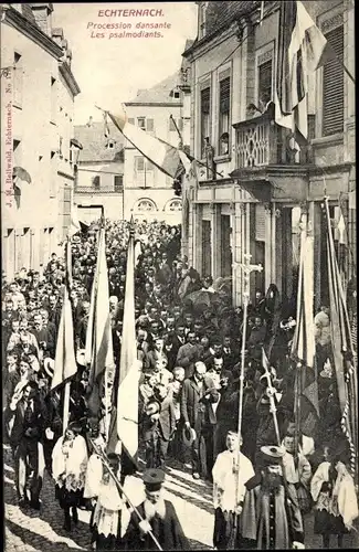 Ak Echternach Luxemburg, Procession dansante, les psalmodiants