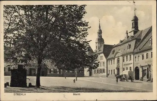 Ak Strehla an der Elbe Sachsen, Markt