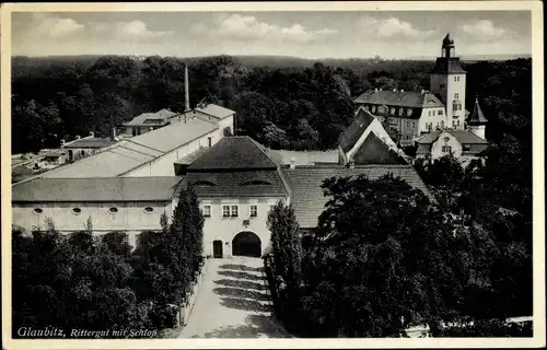 Ak Glaubitz an der Elbe, Rittergut, Schloss