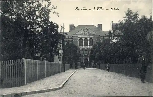 Ak Strehla an der Elbe Sachsen, Schule