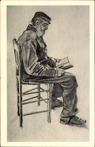 Künstler Ak Van Gogh, Vincent, Lesender Mann