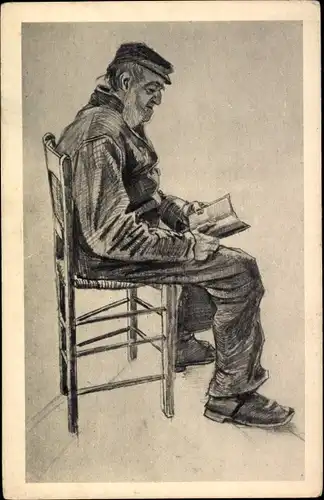 Künstler Ak Van Gogh, Vincent, Lesender Mann
