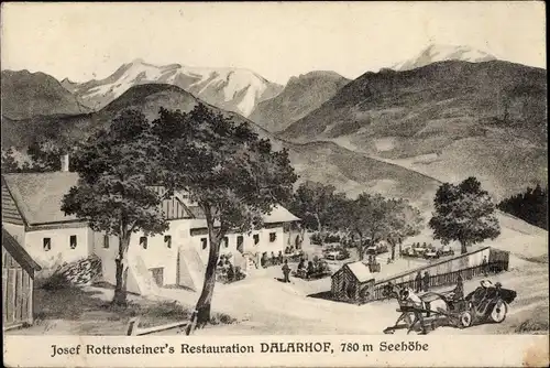 Künstler Ak Kranichberg in Niederösterreich, Josef Rottensteiner's Restauration Dalarhof