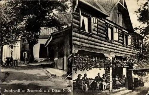 Ak Säusenstein in Niederösterreich, Blick auf Gasthaus Steinbründl