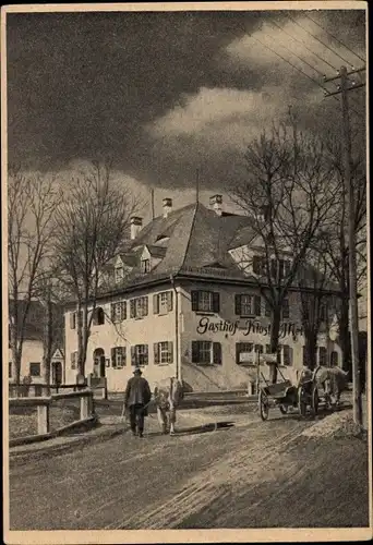 Ak Niederösterreich, Straßenansicht, Gasthof, Ochsengespann