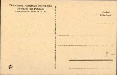 Ak Nowawes Babelsberg Potsdam, Diakonissen-Mutterhaus Oberlinhaus