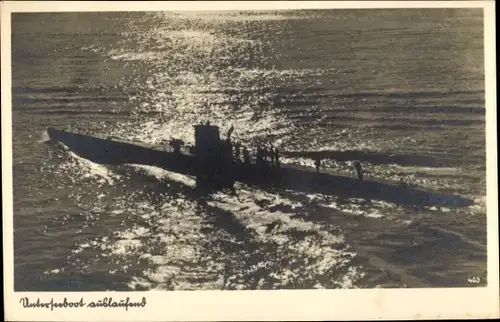 Ak Unterseeboot auslaufend, Deutsches U-Boot