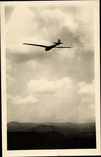 Foto Ak Segelflugzeug in der Luft