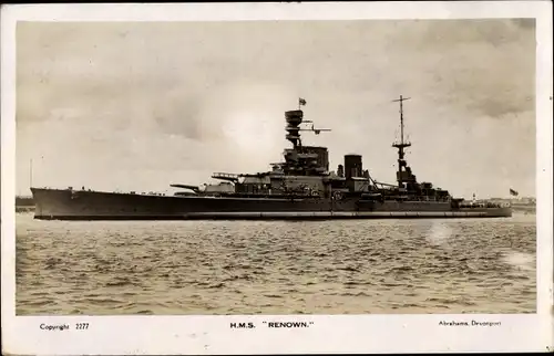 Ak Britisches Kriegsschiff, Schlachtschiff HMS Renown