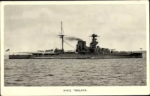 Ak Britisches Kriegsschiff, Schlachtschiff HMS Malaya