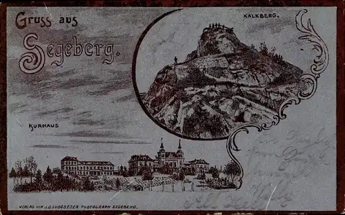 Litho Bad Segeberg in Schleswig Holstein, Kalkberg, Kurhaus