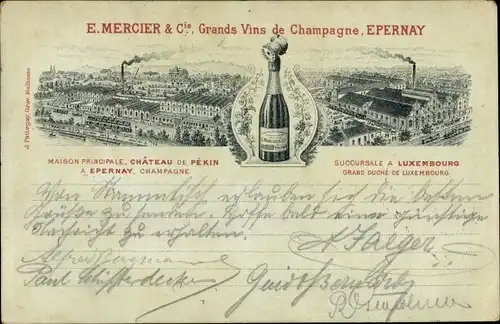 Litho Epernay Marne, E. Mercier & Cie. Grands Vins de Champagne