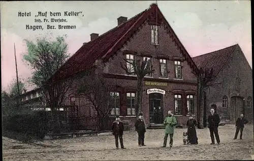 Ak Hagen im Bremischen, Hotel Auf dem Keller