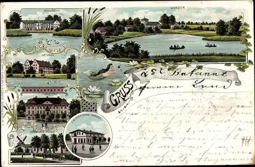 Litho Albersdorf in Dithmarschen, Warder, Wensin, Rohlsdorf, Garbeker Mühle, Gasthaus J.W. Hoffmann