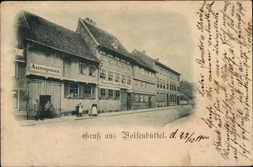 Ak Wolfenbüttel in Niedersachsen, Straßenpartie, Gastwirtschaft, Ausspann