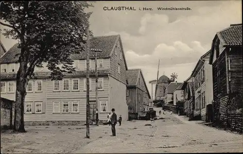 Ak Clausthal Zellerfeld im Oberharz, Blick in die Windmühlenstraße