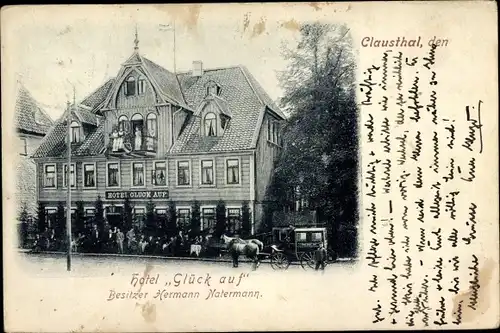 Ak Clausthal Zellerfeld im Oberharz, Hotel Glück Auf