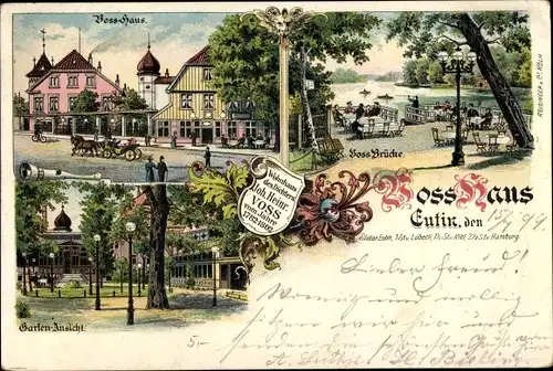 Litho Eutin in Ostholstein, Wohnhaus des Dichters Joh. Heinr. Voss, Brücke, Voss Haus