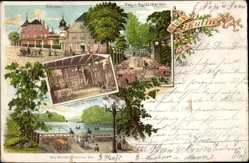 Vorläufer Litho Eutin in Ostholstein, Voss Haus, Weg nach Agnes Werder, Luisen Zimmer, 1895