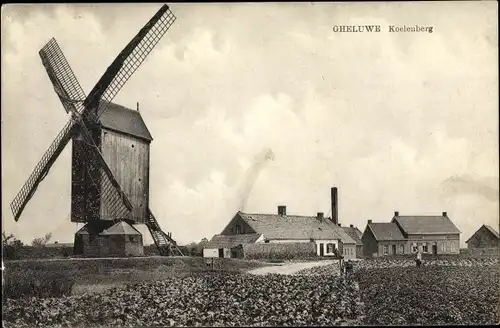 Ak Gheluwe Geluwe Westflandern, Koelenberg, Windmühle