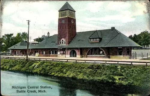 Ak Battle Creek Michigan USA, Michigan Central Station