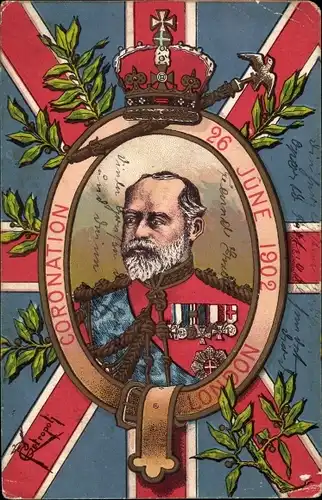 Litho Coronation of Edward VII, König Eduard von Großbritannien