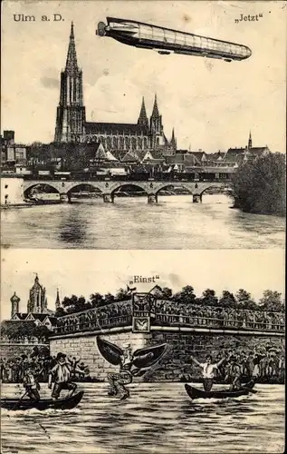 Ak Ulm an der Donau Baden Württemberg, Zeppelin, Schneider von Ulm, Münster