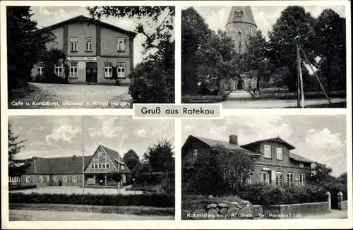 Ak Ratekau in Schleswig Holstein, Cafe, Konditorei, Bäckerei, Kolonialwaren v. R. Ulrich