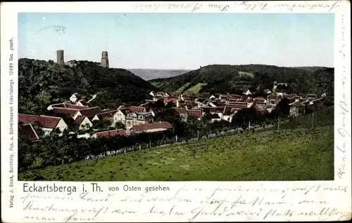 Ak Eckartsberga Burgenlandkreis, Panorama von Osten