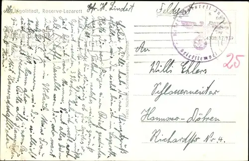 Ak Ingolstadt an der Donau Oberbayern, Reserve Lazarett