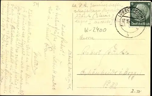 Ak Hansestadt Lübeck, Dampfer im Hafen