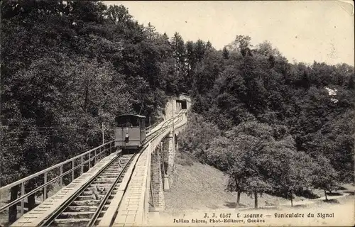 Ak Lausanne Kanton Waadt, Funiculaire du Signal, Standseilbahn